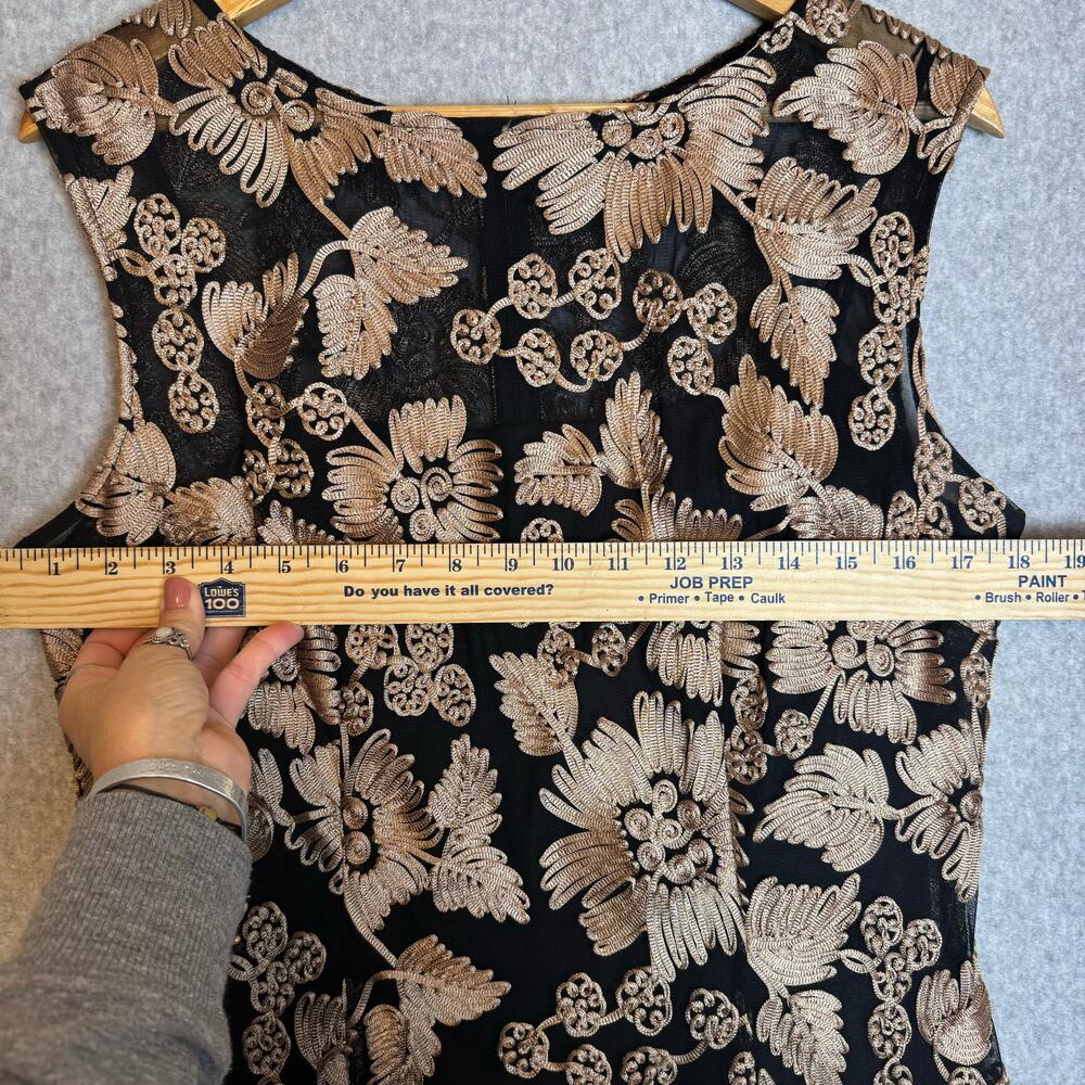 Alex Evenings Black and Gold Lace Maxi Dress - Picture 7 of 15